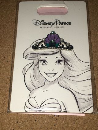 Disney Parks The Little Mermaid Princess Ariel Crown Tiara Sea Shell Pin