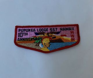 Oa Pupukea Lodge 557 Hawaii 10th Anniversary Flap