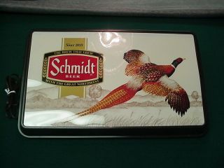 Vintage Nos Schmidt Beer Lighted Pheasant Sign Neon Nice