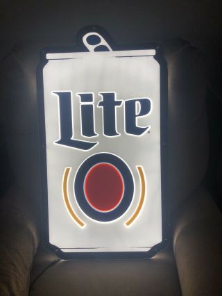 Large Miller Lite Beer Retro Can Led Sign