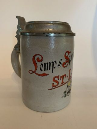 Lemps Special Brew 1/2L Beer Stein With Pewter Lid 2