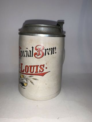 Lemps Special Brew 1/2L Beer Stein With Pewter Lid 3