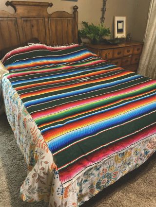 Vintage Mexican Blanket / Wall Hanging Size 80 X 60