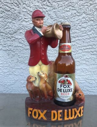 Rare,  Vtg Chicago Fox Deluxe Beer Chalk Back Bar Statue Figure,  Exc.
