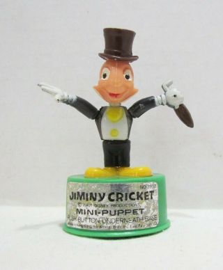 Walt Disney Jiminy Cricket From Pinocchio Mini Push Puppet By Kohner 1960 