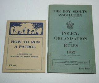 Vtg Boy Sout Handbooks 1952 How To Run Patrol Policy Organization & Rules Uk