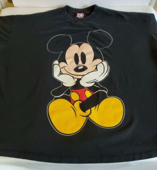 Walt Disney Resorts Mickey Mouse Supersize Black T - Shirt Unisex Sz 4x To 7x Blk