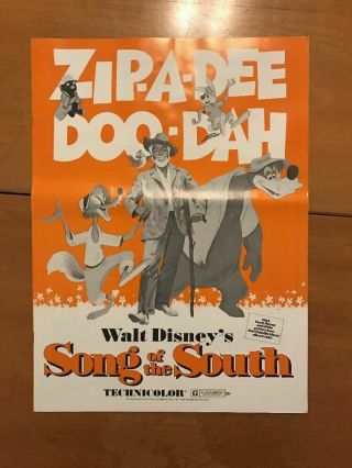Song Of The South Pressbook Disney Splash Mountain Brer Rabbit R1972