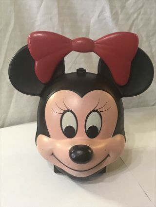 Vintage Disney Minnie Mouse Head Lunch Box By Aladdin Industries No Thermos 80s