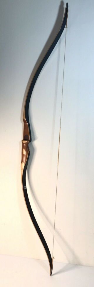 Vintage Sears Archery Wood Long Bow Recurve Longbow Deer Hunting 58” Tip To Tip
