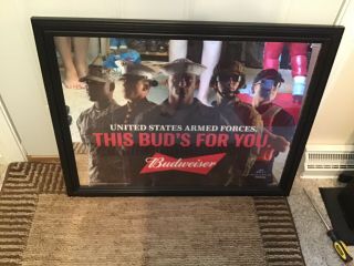 Budweiser United States Armed Forces “this Buds For You” Beer Mirror