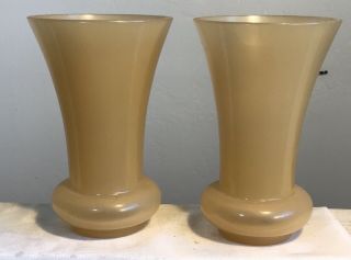 Vintage Murano Glass Vases Signed Cenedese Opalino Opaline