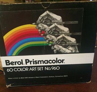 Vintage Berol Prismacolor Colored Pencils Complete Set Of 60,  Only 13 Sharpened