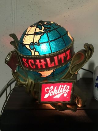Schlitz Beer Rotating Globe Lighted Sign