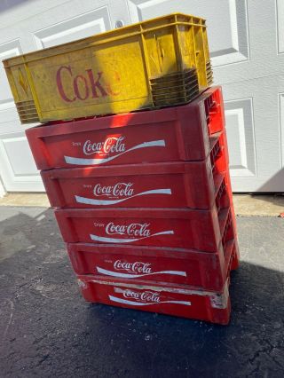 6 Vintage Coca Cola Coke Red Plastic Crate Carrier Case