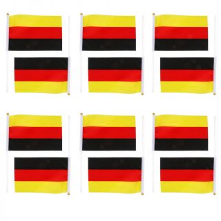 Germany Flag German National Flags Hand Waving Flag Banner With Poles 12pcs