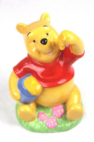 Disney Enesco Winnie The Pooh With Hunny Ceramic Piggy Bank