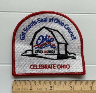 Girl Scouts Seal Of Ohio Council Celebrate Ohio Bicentennial 1803 - 2003 Patch