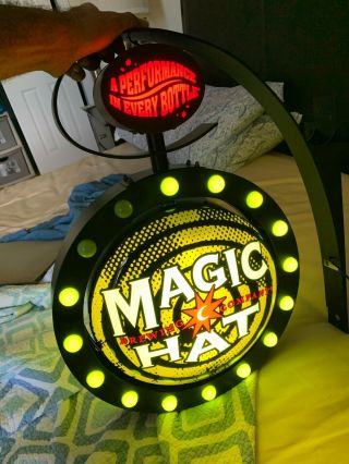 Magic Hat Beer Sign Rotating And Lights Up.  Great 24h X 20w X 3d