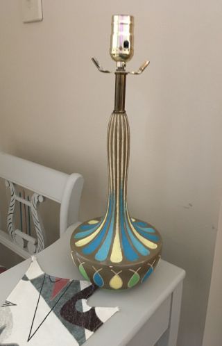 Mid Century Modern Genie Table Lamp 12” Chalkware