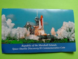 1988 Republic Of Marshall Islands Space Shuttle Discovery $5 Commemorative Coin