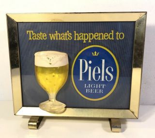 Vintage Piels Beer Sign Light Back Bar Lighted Display 1961 Brewery Pub Man Cave