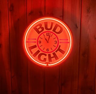 Bud Light 20 " Neon Clock Light In Good