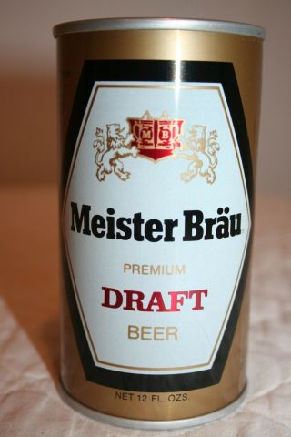 Meister Brau Premium Draft Beer 12 Oz.  Ss Pull Tab From Milwaukee,  Wisconsin
