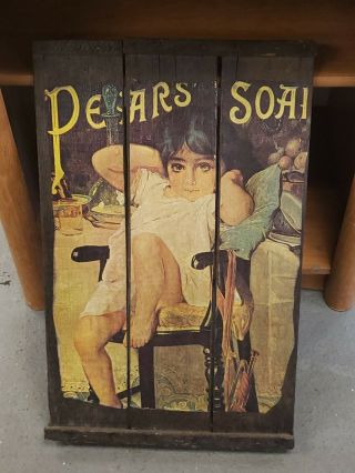 Vintage Pears Soap Wooden Advertising Sign