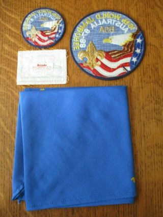 Boy Scout 16th World Jamboree 1987 - 88 Australia USA neckerchief and patch set 2