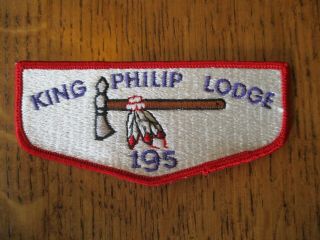Boy Scout Oa King Phillips Lodge 195 S1 First Flap Greater Boston Council,  Ma