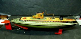Vintage San (japan) Tin Litho Submarine Boat S.  S.  N 25