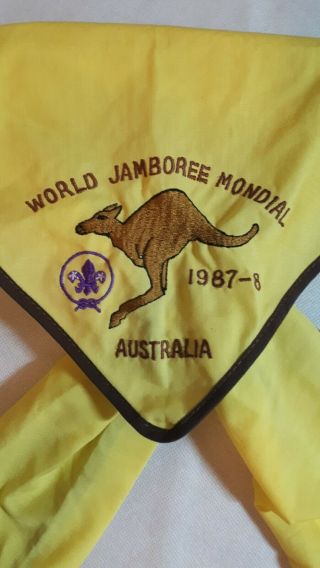Scouts Australia World Jamboree Mondial 1987 - 1988 Yellow And Brown Scarf Necker