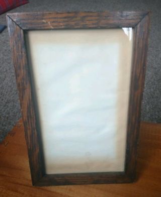 Antique Vintage Small Oak Wooden Picture Photo Frame Treen