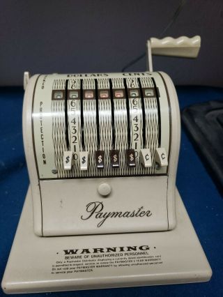 Vintage Paymaster Series S - 1000 Check Writer Machine With Key & Cover