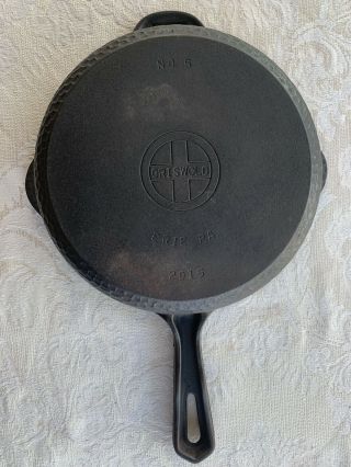 Vintage Griswold Cast Iron Skillet Pan No.  5 Small Logo Hammered Hinged P/n 2015