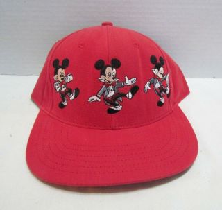 Official Disneyana Convention 1995 Snapback Hat Cap W/ Tag Mickey Mouse Red