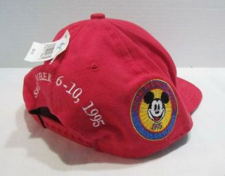 OFFICIAL DISNEYANA CONVENTION 1995 SNAPBACK HAT CAP W/ TAG MICKEY MOUSE RED 2