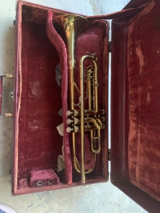 Vintage King Silver Trumpet W/ Case