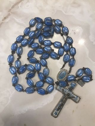 Vintage Roman Catholic Rosary Beads Bubble Beads Miraculous Medal Scares