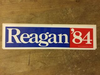 Reagan 84 3x11 Inch Vintage Political Bumper Sticker