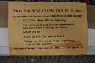 The Lightning Adding Machine Los Angeles Vintage Mechanical Calculator Box 3