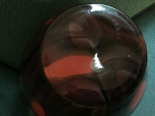 Vintage Large Wi Kralik Czechoslovakia Vase Art Glass Art Deco Orange/Purple A1 3