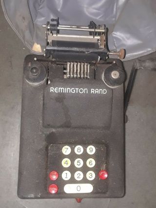 Vintage Remington Rand Bookkeeping Adding Machine Calculator W/original Case
