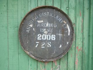 2006 Ardbeg Islay Whisky Barrel Lid W/ End Hoop 23 " Wide