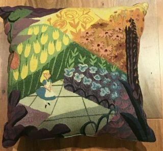 Mary Blair Alice In Wonderland In The Garden Of Live Flowers Pillow
