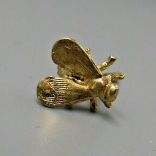 Vintage 14k Gold Bee Bug Fly Tie Tack Pin Men Costume Jewelry Gt1