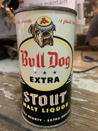 Bull Dog Extra Stout Malt Liquor Flat Top Beer Can