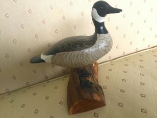 Beautifully Carved And Painted Miniature Goose By Herb Daisey Jr.