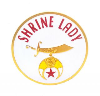 Shriners Shrine Lady Car Emblem 2 3/4 Inch Peel & Stick Csl